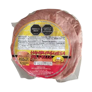 Hamburguesa Precocida Vienesa 500 g