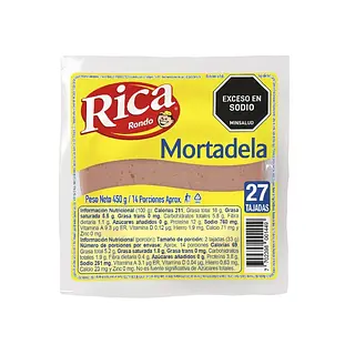 Mortadela Rica 450 g x 27 u