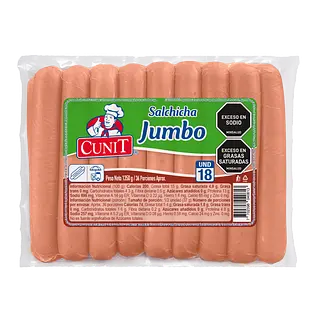 Salchicha Jumbo Cunit 1350 g x 18 u
