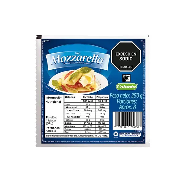 Queso Mozarella Colanta x 250 g