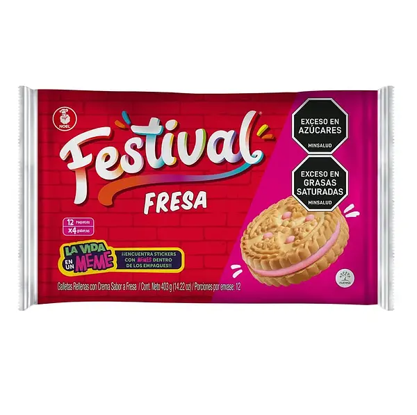 Galleta Festival Fresa 12x4