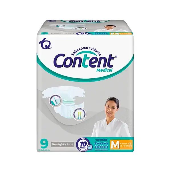 Pañal Content Medical Talla M x 9