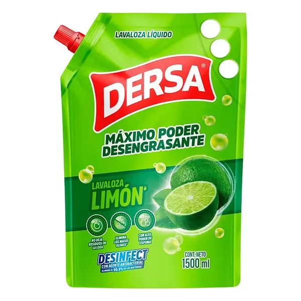 Lavaloza Líquido Dersa Limón x 1500 ml