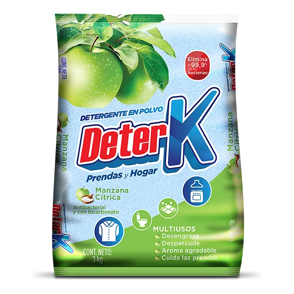 Deterk 4K Manzana Y Bicarbonato x 3 Kg