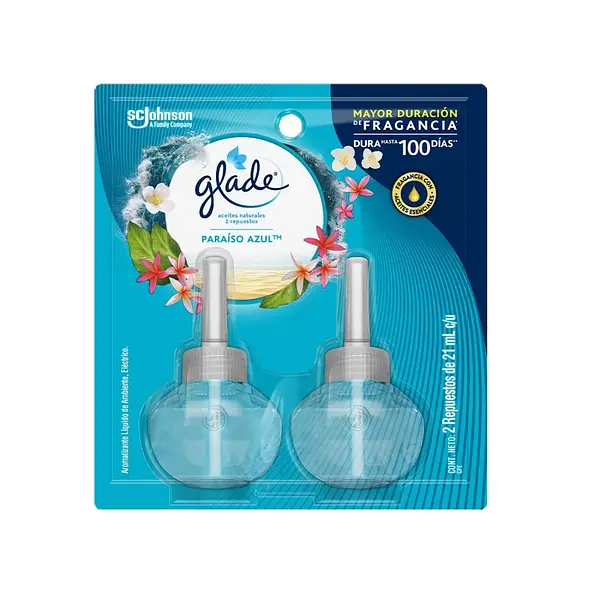 Repuesto Glade Paraiso Azul x 2