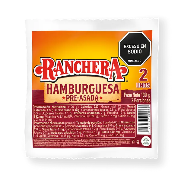 Hamburguesa Ranchera x 130 g