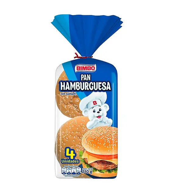 Pan Super Hamburguesa Bimbo 350 g x 4 u 