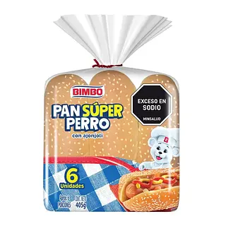 Pan Super Perro Bimbo 405 g x 6 u
