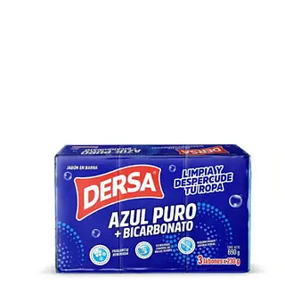 Jabon Dersa Azul Puro+Bicarbonato X 3uni