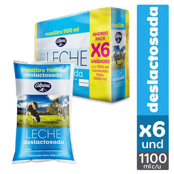 Sixpack Leche Deslactosada Alpina