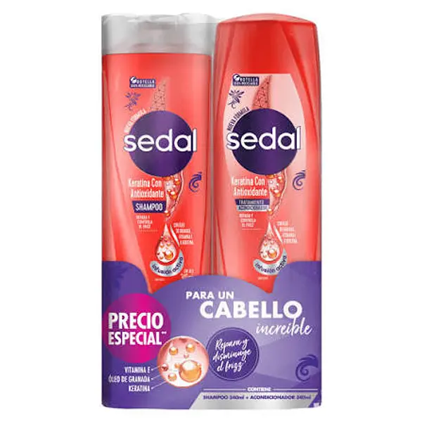 Duo Sedal Keratina Shampoo X 340ml+Acondicionador